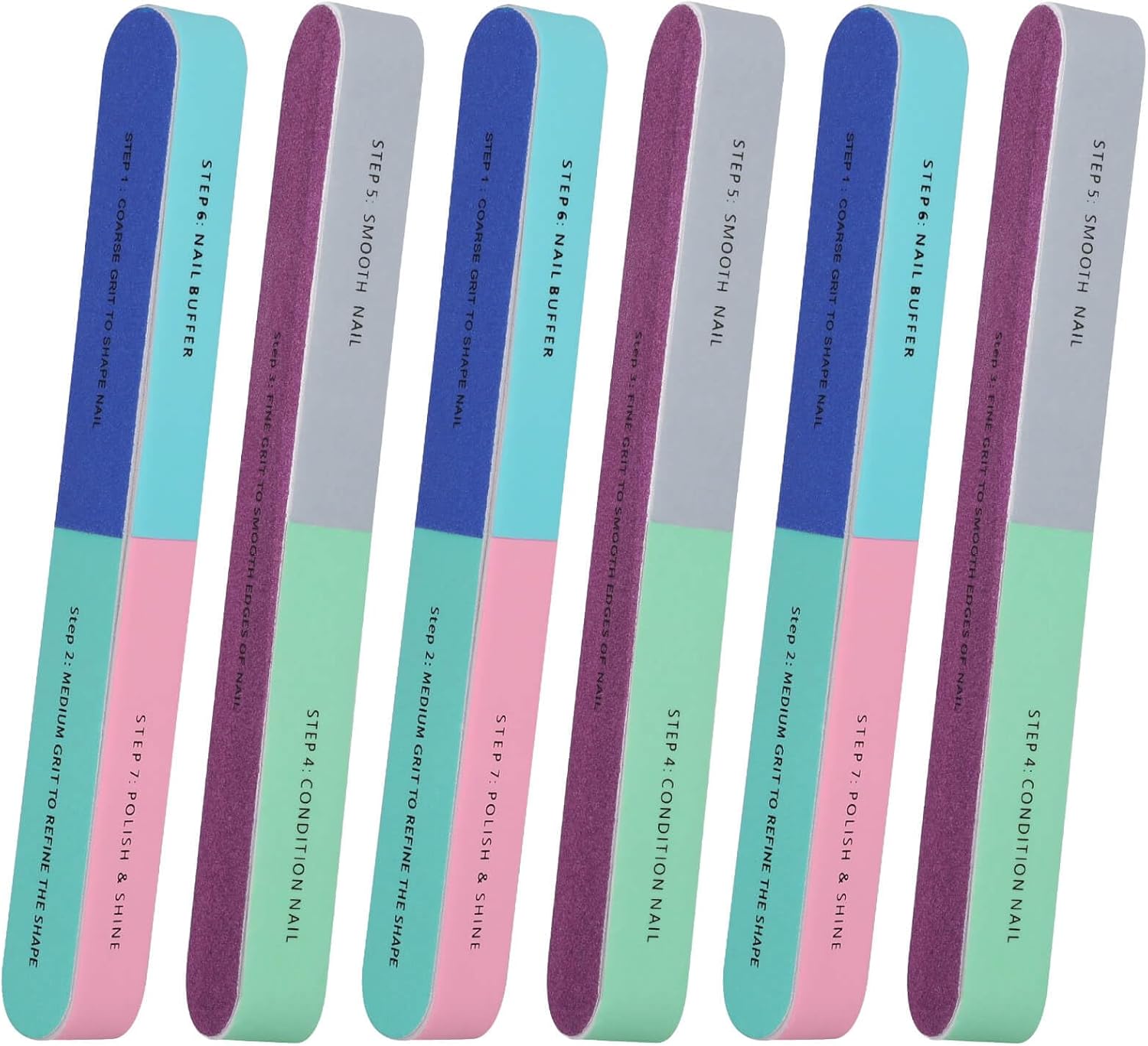 Nail File Titanium - 1/5Pcs Nail File Seven Sided Polishing