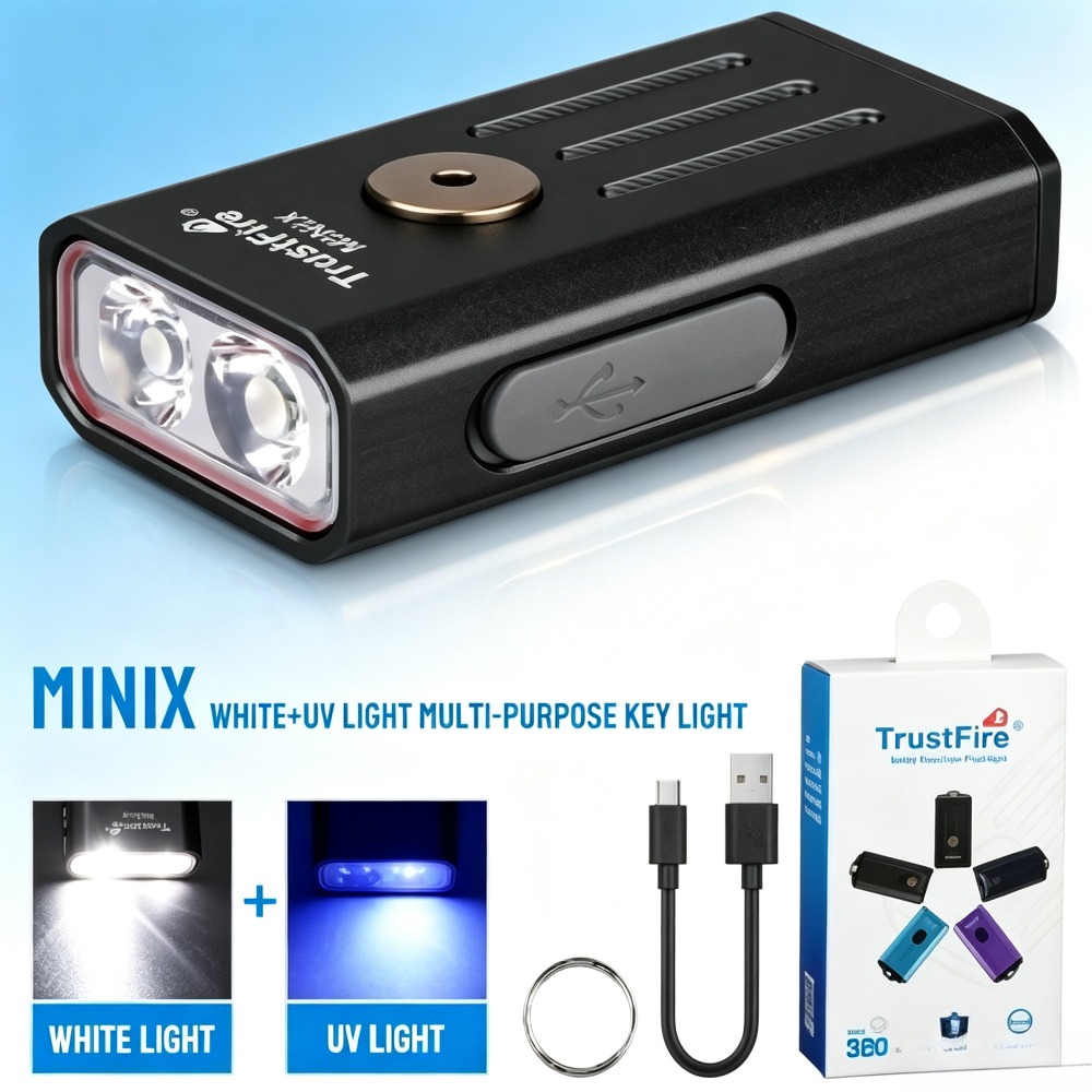 Edc Carry Flashlight - Mini EDC Keychain Flashlight 320LM 365nm