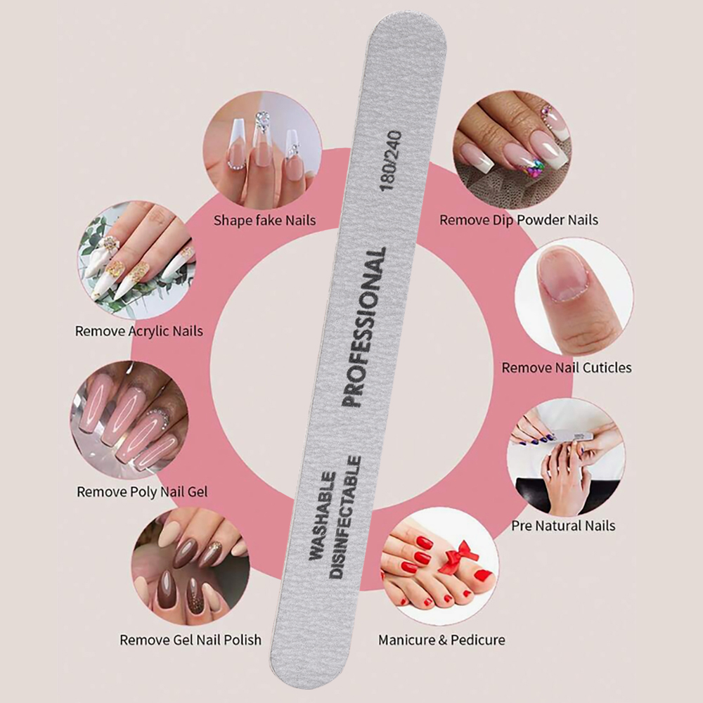 5Pcs Nail File 100/180/240 Woo - Nail File Titanium 评论和价格