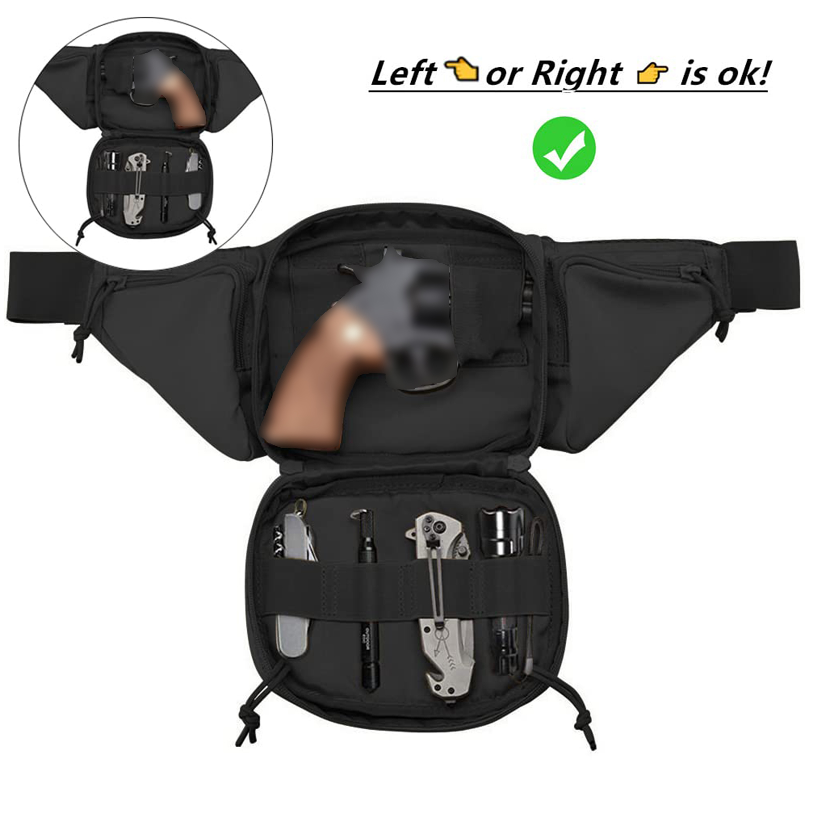 Tactical Fanny Pack Gun Holste - Edc Concealed Carry Bag 评论和价格
