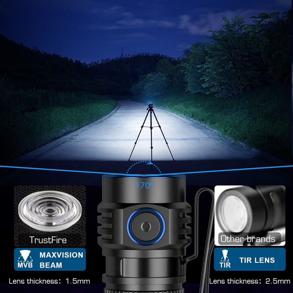 Trustfire MC1 Usb Rechargeable - Edc Carry Flashlight 评论和价格